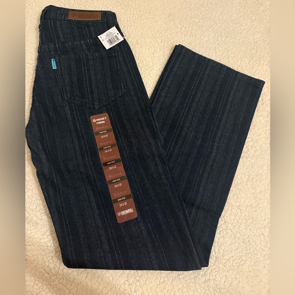Rock&Roll x Hooey Striped Bootcut Jeans